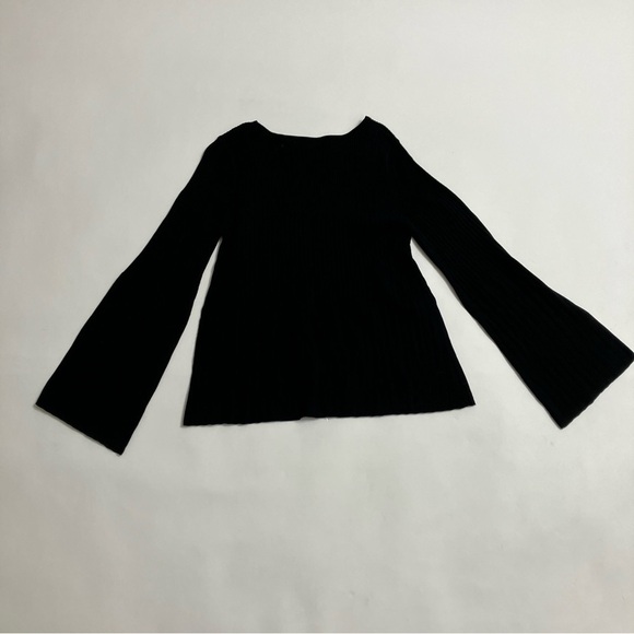 MICHAEL STARS thick ribbed micro-bell sleeved long sleeve top - Picture 5 of 5